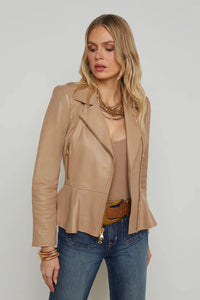 LYRIC LEATHER PEPLUM JACKET