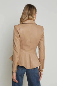 LYRIC LEATHER PEPLUM JACKET