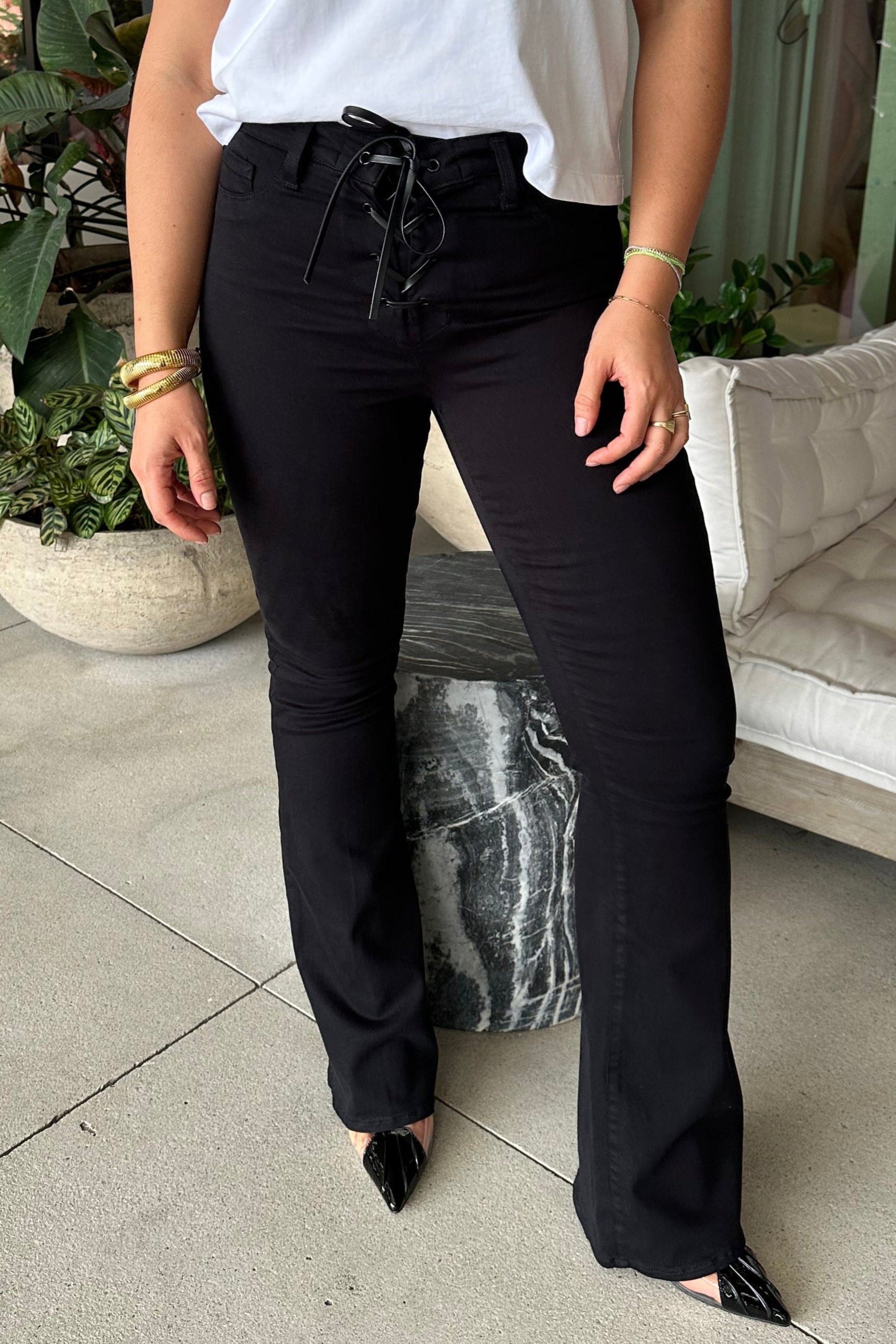 CHARIS H/R FRONT LACE-UP FLARE