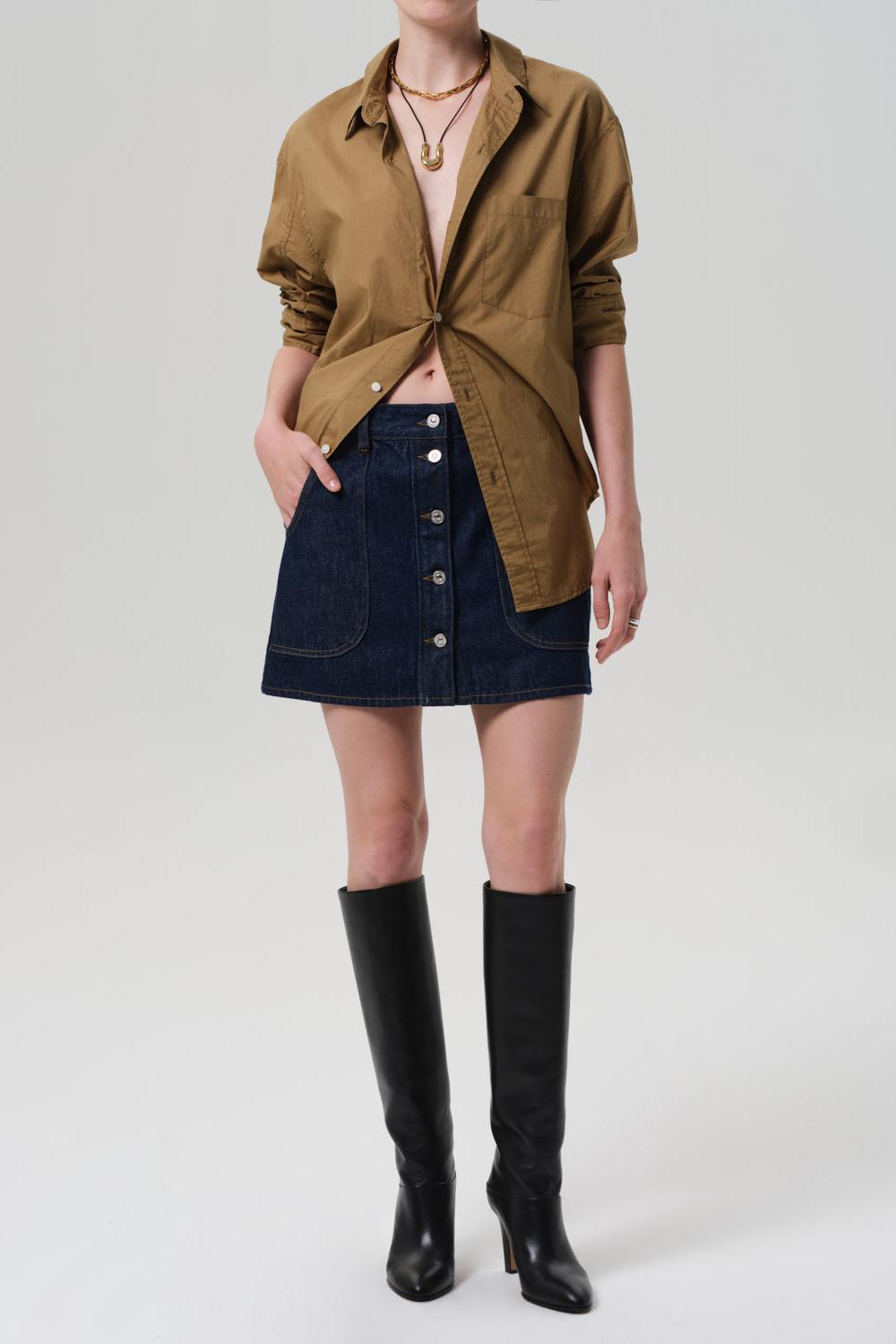 CURVED POCKET MINI SKIRT