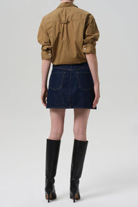 CURVED POCKET MINI SKIRT