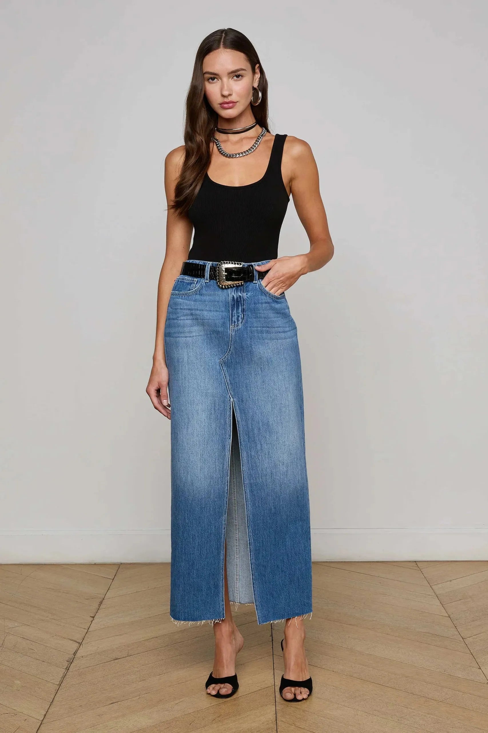 RYSA DENIM MAXI SKIRT