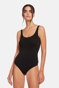 WOLFORD JAMAIKA STRING BODYSUIT IN BLACK