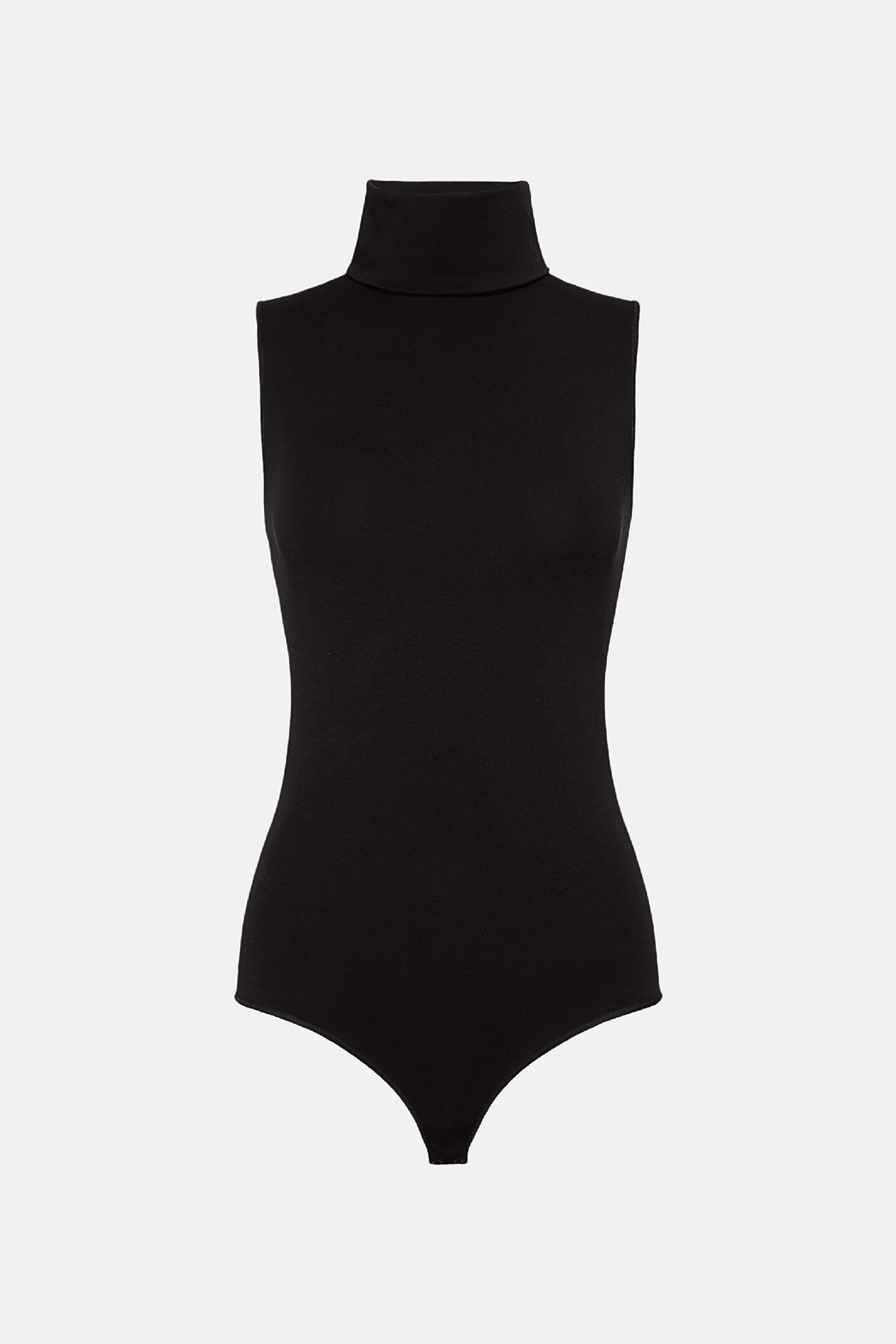 WOLFORD VISCOSE STRING BODYSUIT IN BLACK