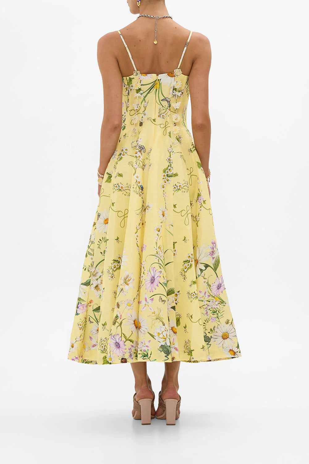 CORSET DRESS WITH LONG FLARED SKIRT