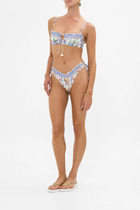 RUCHED SKIMPY BIKINI BOTTOM WITH TIE