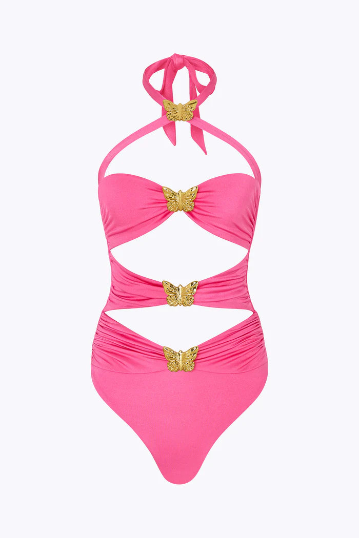 DIAMOND BUTTERFLY CUT-OUT SWIMSUIT