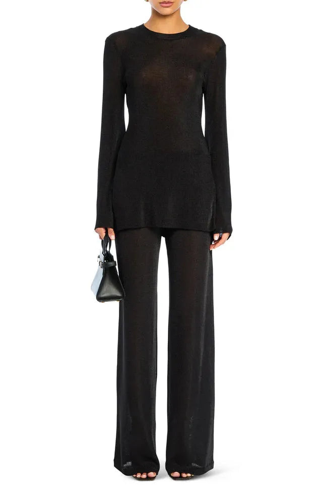 SHELDON METALLIC KNIT PANT