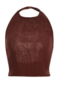 SER.O.YA YEN HALTER TOP IN COCONUT-TOP-SEROYA-Big Drop NYC