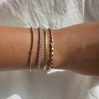 THIN HALLOW CUBAN LINK BRACELET