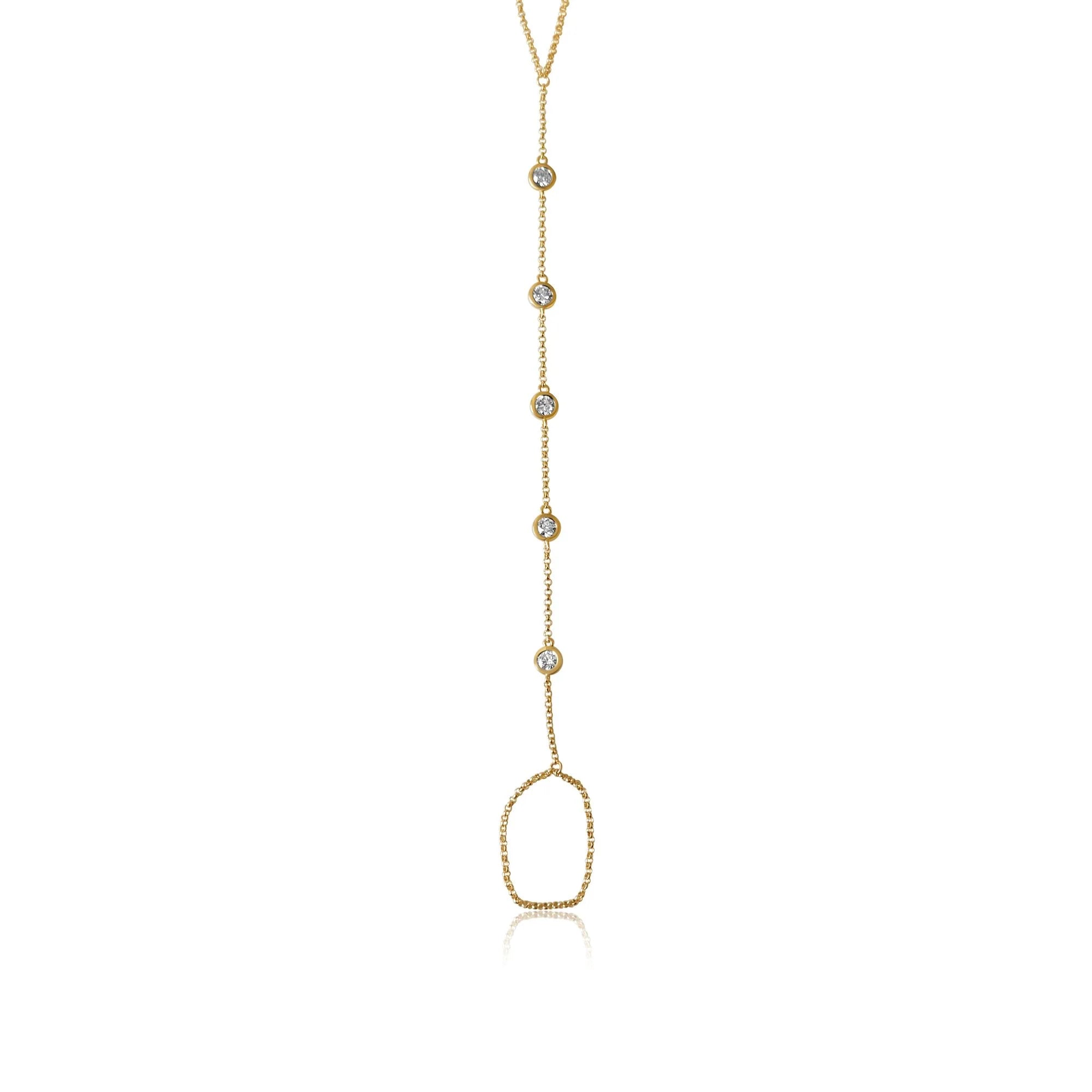 SPACED BEZEL DIAMOND HAND BRACELET