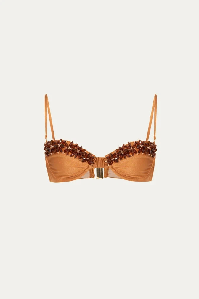JERSEY SANDS BEADED BIKINI TOP