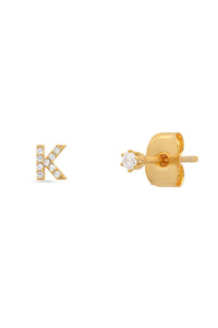 PAVE INITIAL EARRINGS