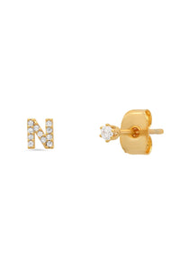 TAI PAVE INITIAL EARRINGS