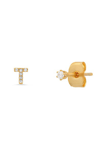 TAI PAVE INITIAL EARRINGS