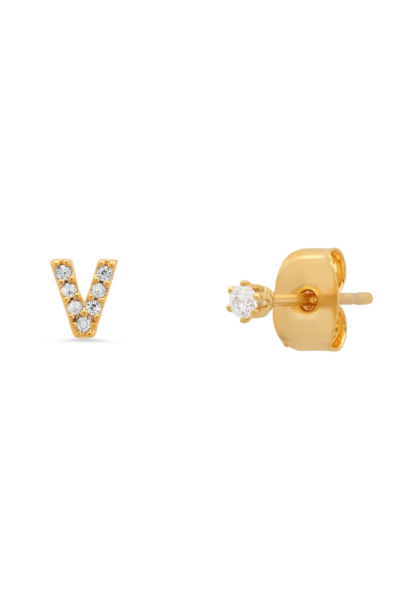 PAVE INITIAL EARRINGS