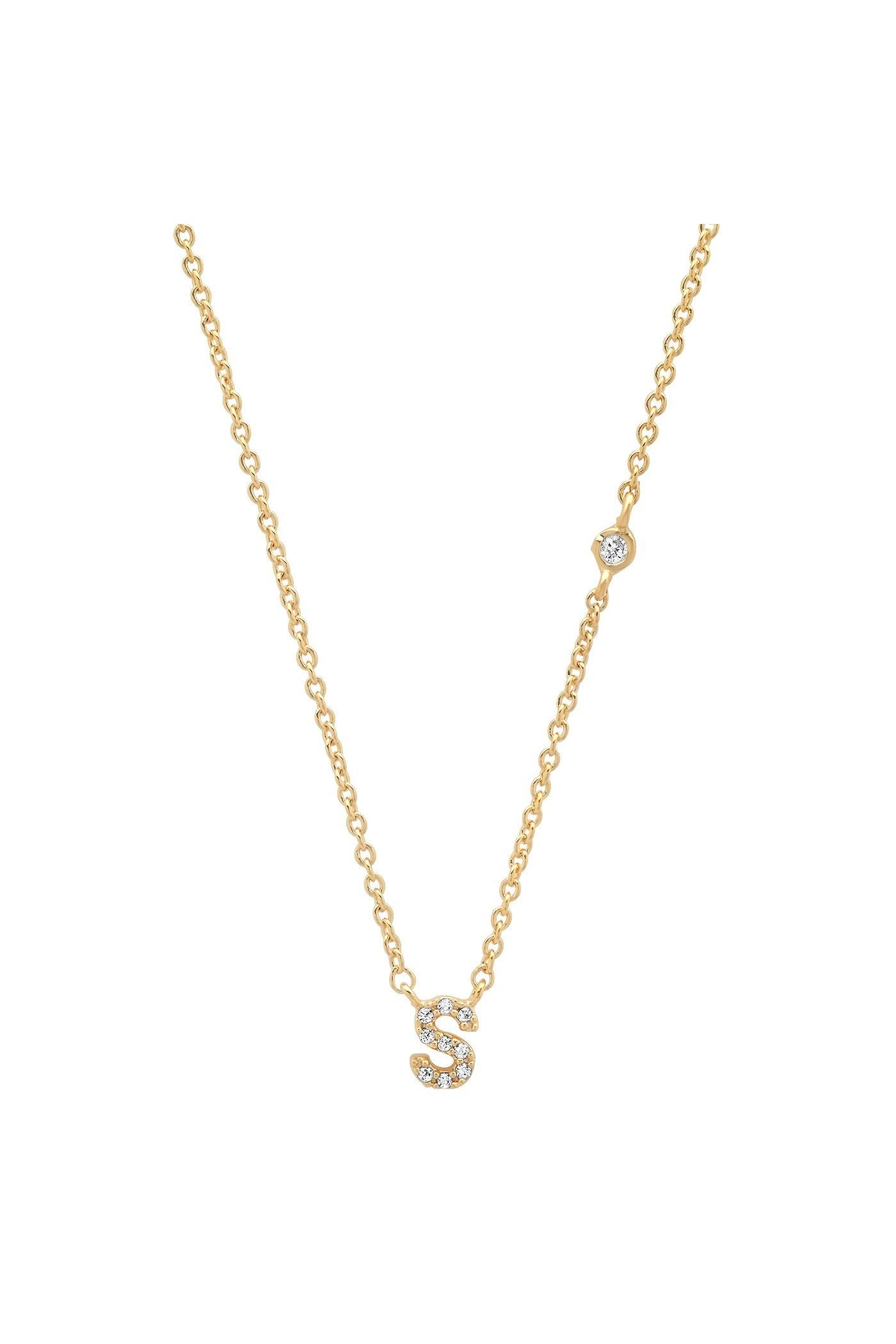 TAI PAVE MINI INITIAL NECKLACE