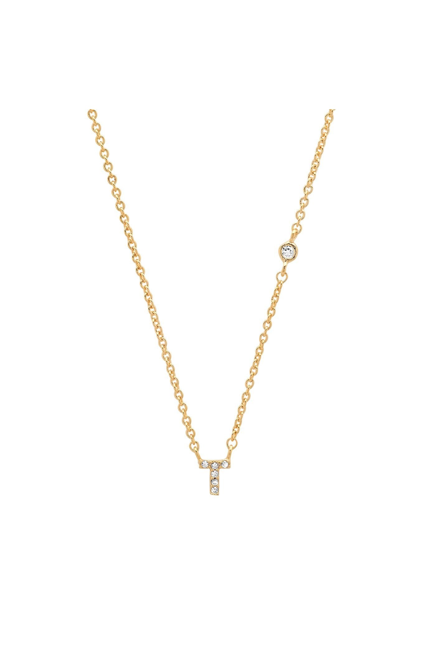 TAI PAVE MINI INITIAL NECKLACE