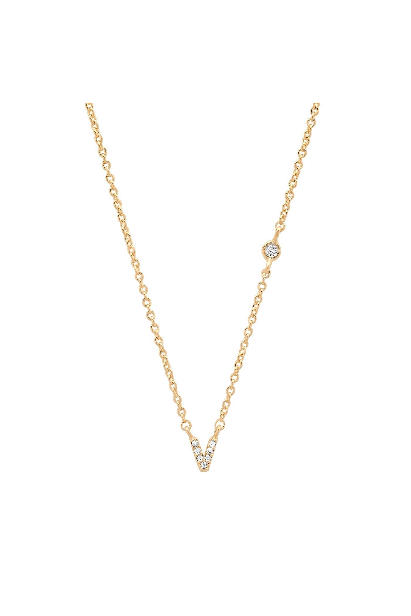 TAI PAVE MINI INITIAL NECKLACE