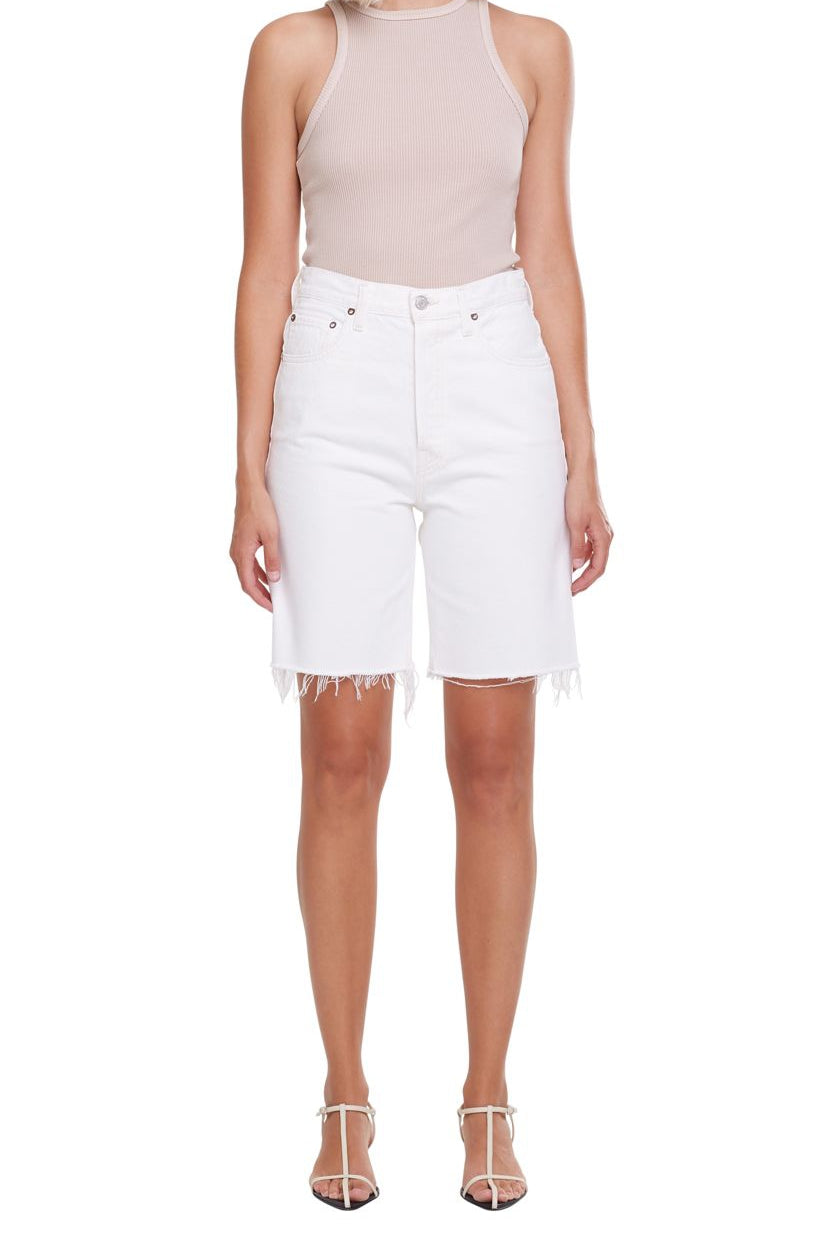 PINCH WAIST DENIM SHORT