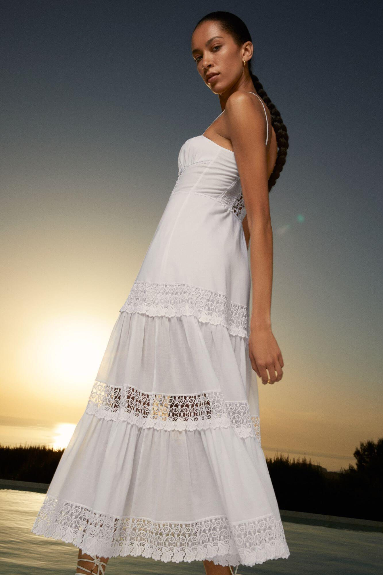 CHARO RUIZ IBIZA MARISA LONG DRESS IN WHITE