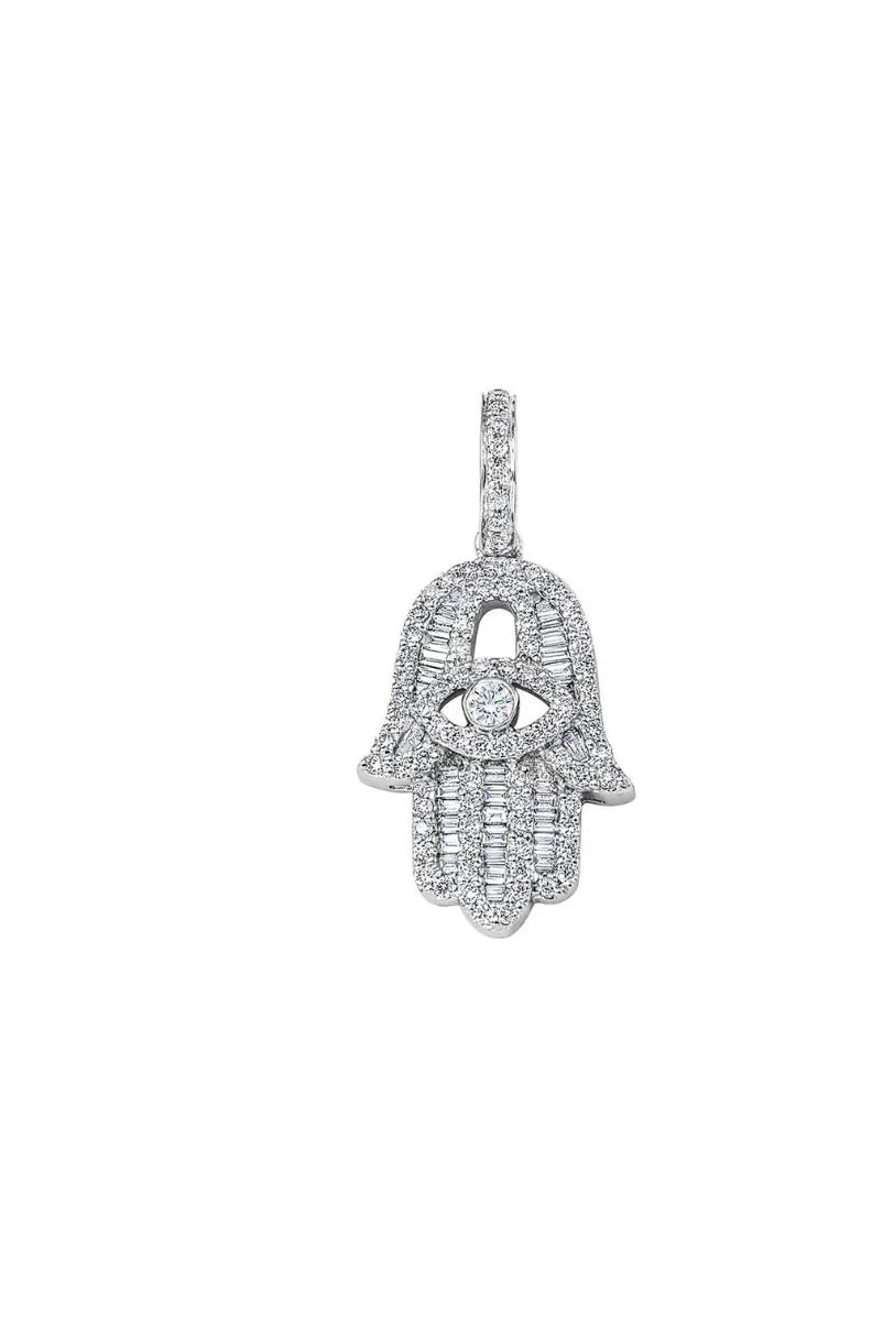 AARON BASHA 18K SMALL BAGUETTE HAMSA