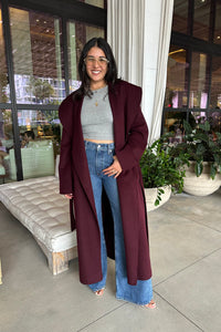 SEROYA MAVIS WOOL COAT IN MERLOT