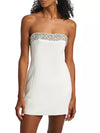 A.L.C. ELSIE STRAPLESS EMBELLISHED DRESS IN WHITE/CRYSTAL