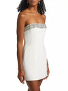 A.L.C. ELSIE STRAPLESS EMBELLISHED DRESS IN WHITE/CRYSTAL