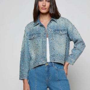 VANGIE HI-LO EMBELLISHED JACKET
