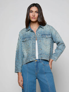 VANGIE HI-LO EMBELLISHED JACKET