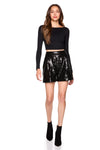 SUSANA MONACO SQUARE SEQUIN SHORTS IN BLACK