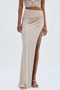 PATBO DUNE JERSEY MAXI SKIRT IN BEIGE