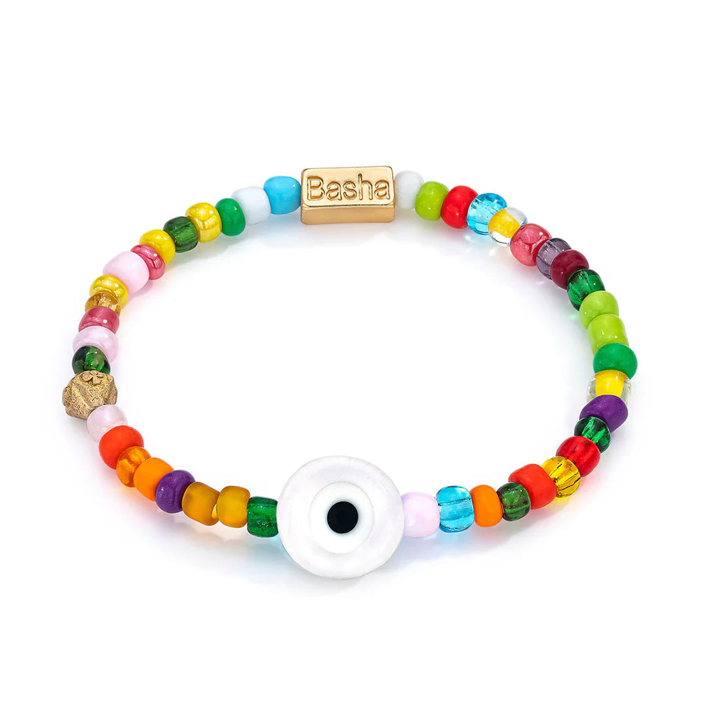 CLEAR WHITE BEADED BRACELET WOMENS – Big Drop NYC
