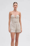 PATBO CANDY LINEN STRAPLESS TOP IN NATURAL