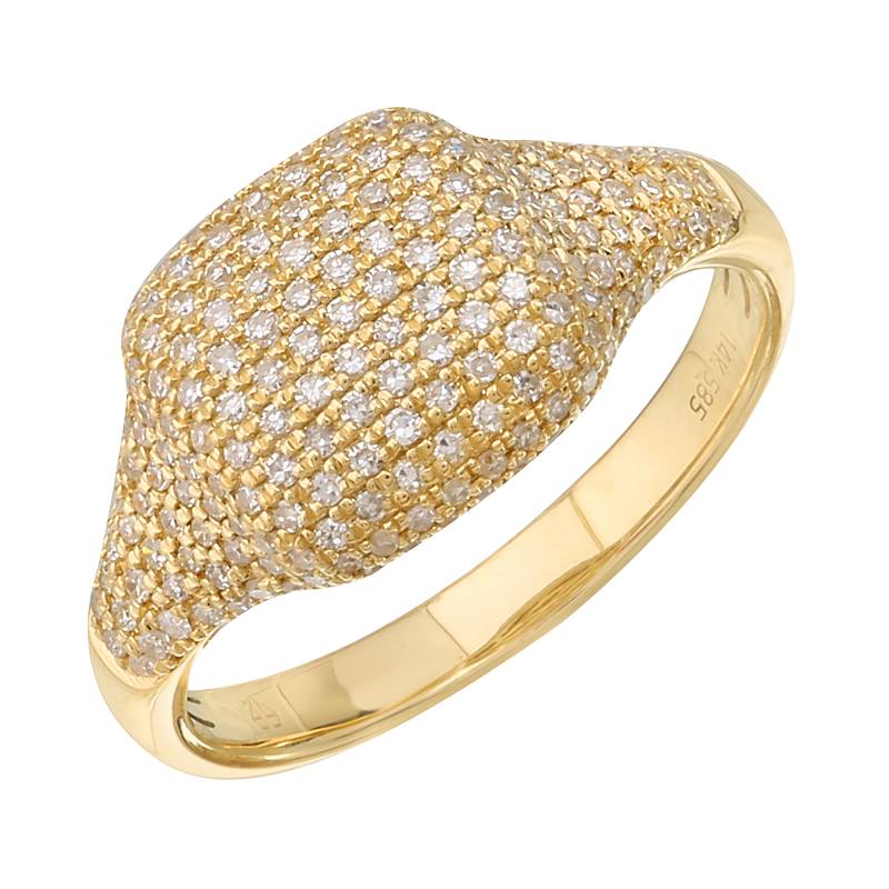 GOLD PAVE DOME PINKY RING