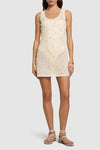 LESLIE AMON HONEYCOMB DRESS IN WHITE