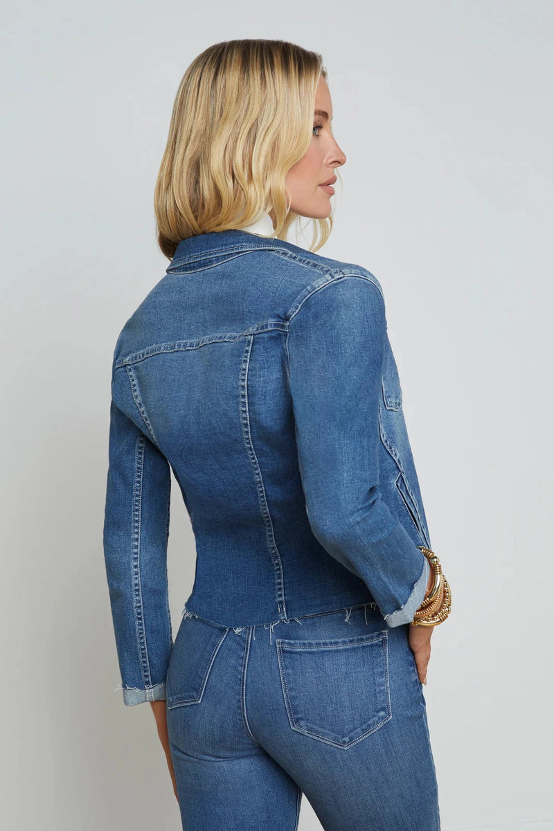 L'AGENCE JANELLE SLIM RAW JACKET IN STANTON