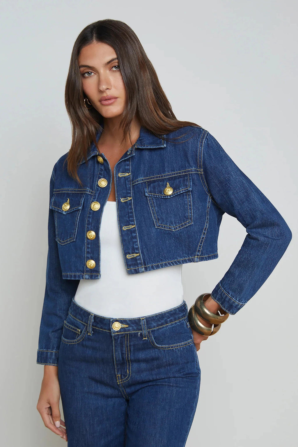 GENEVIE CROPPED DENIM JACKET – Big Drop NYC