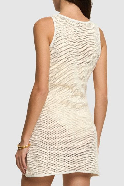 LESLIE AMON HONEYCOMB DRESS IN WHITE