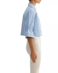 CAROLINA LEATHER RUFFLE SLEEVE JACKET