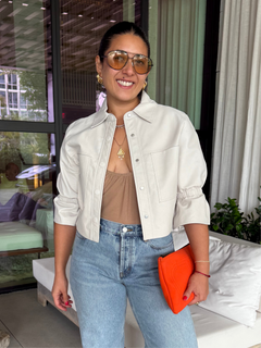 CAROLINA LEATHER RUFFLE SLEEVE JACKET