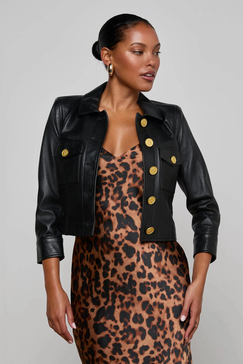 KUMI CROPPED LEATHER JACKET