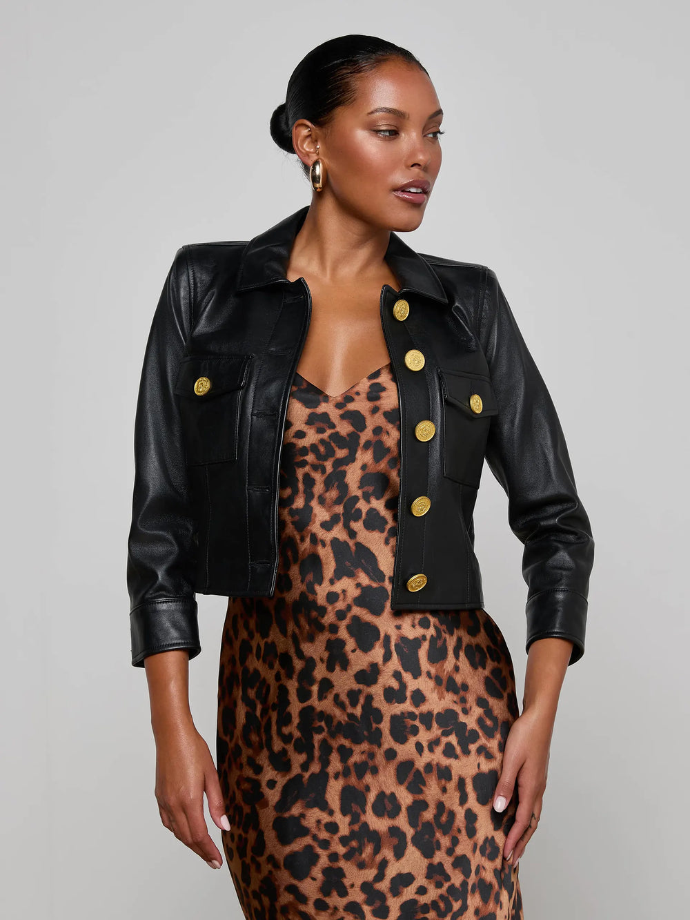 KUMI CROPPED LEATHER JACKET