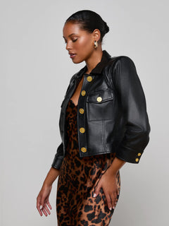 KUMI CROPPED LEATHER JACKET