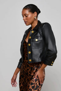 KUMI CROPPED LEATHER JACKET