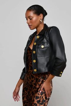 KUMI CROPPED LEATHER JACKET