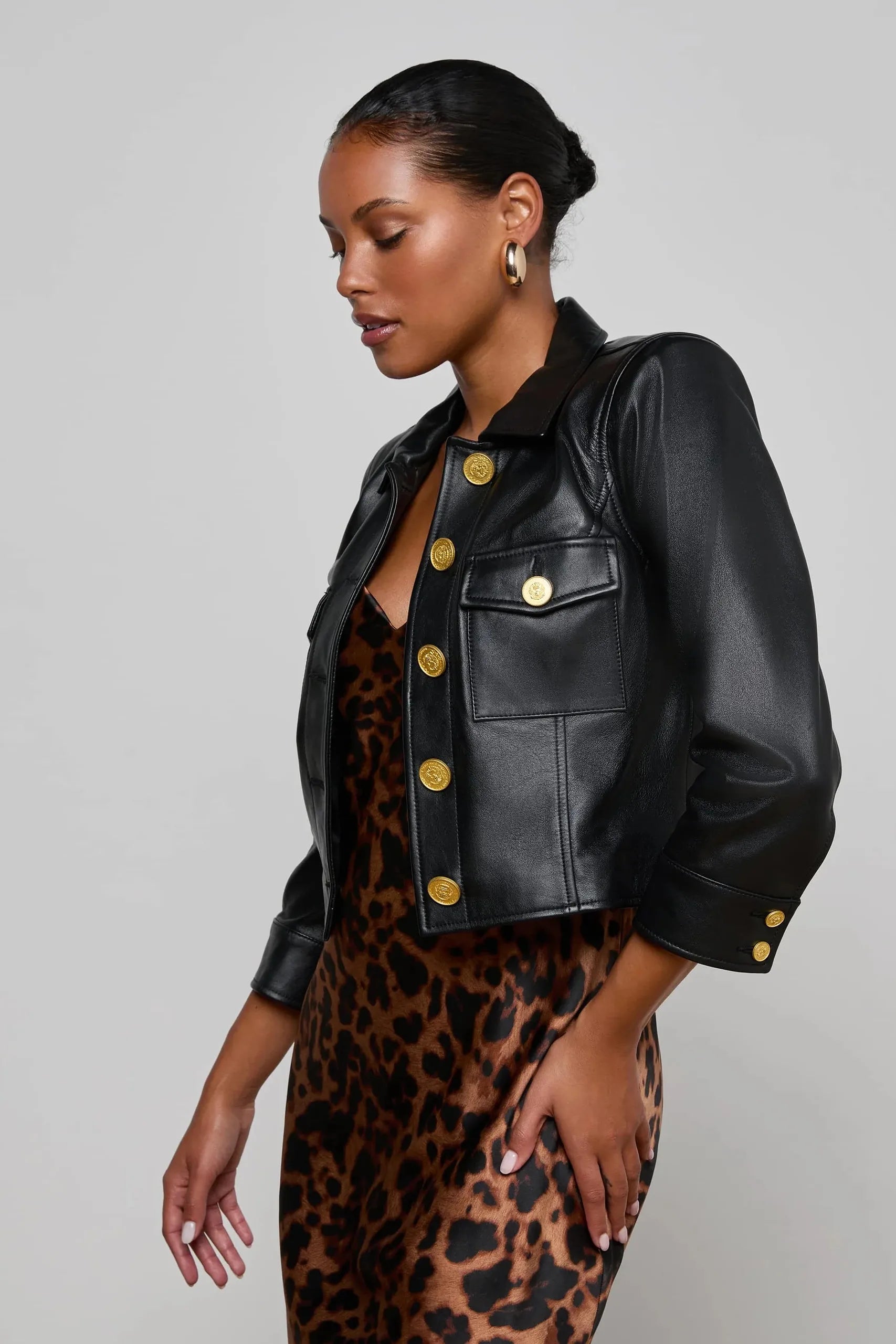 KUMI CROPPED LEATHER JACKET