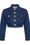 L'AGENCE GENEVIE CROPPED DENIM JACKET IN CONWAY