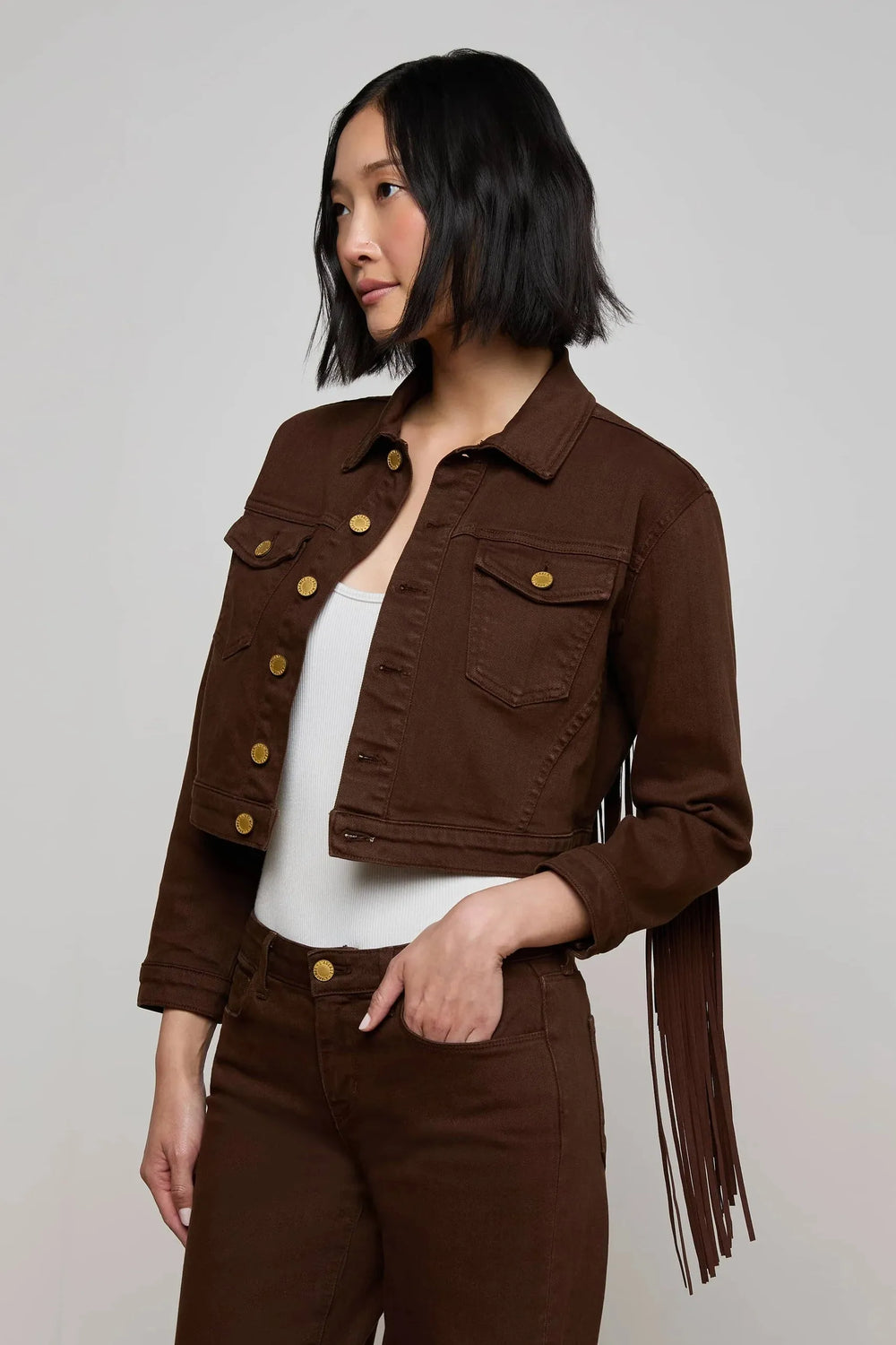 KODA CROPPED FRINGE JACKET